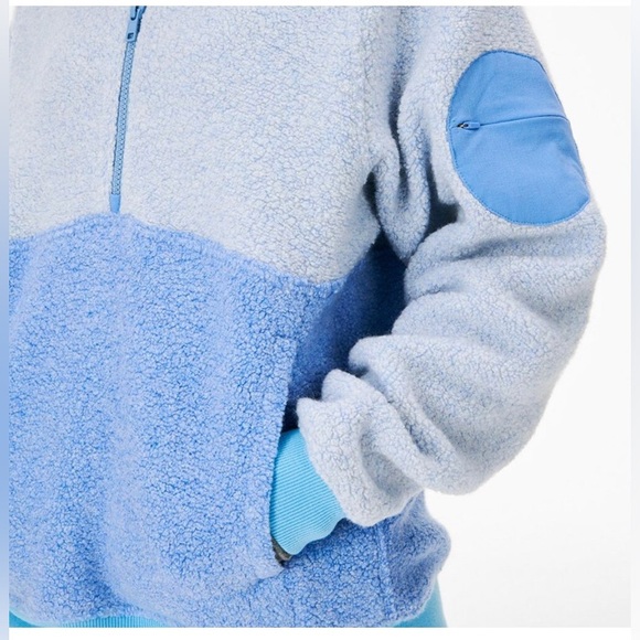 Outdoor Voices Megafleece Half Zip Pullover Hoody, Dusty Blue size large - Picture 5 of 13